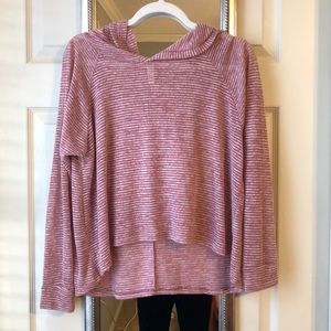 High Low pink striped hoody
